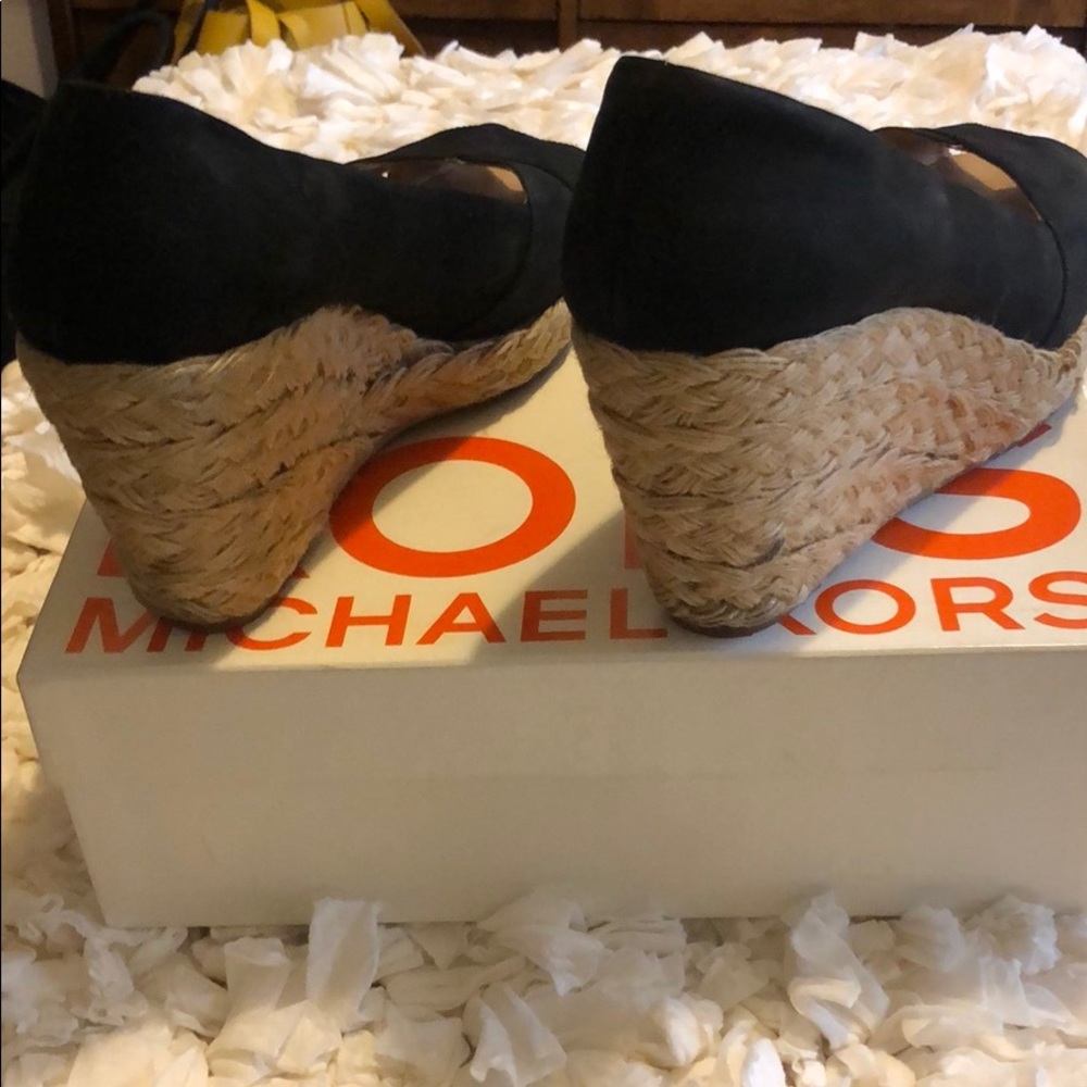 KORS Michael Kors Bleeker Black Espadrille Wedges